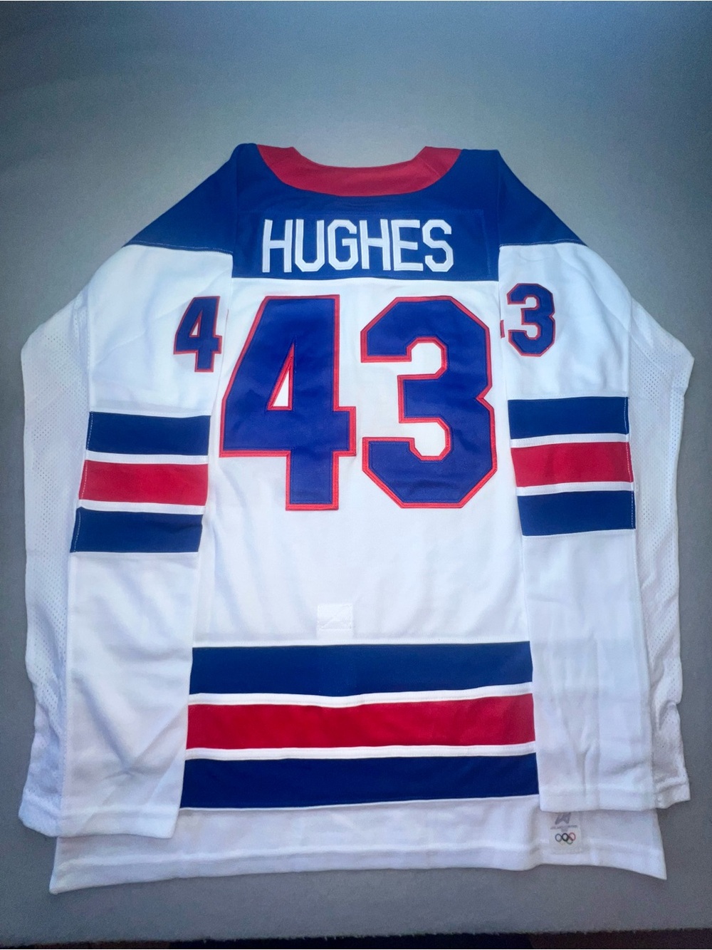 Quinn Hughes Team USA 2026 Milano Cortina Olympic Hockey Jersey White Sz L